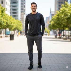 Men’s Marc Ecko Charcoal Heather Black Long Sleeve Tee